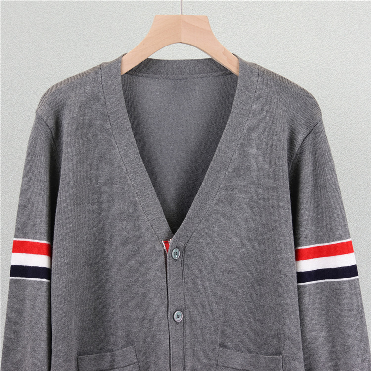 Stripe thin cardigan college style jacket for women