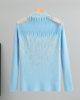 Splice unique sweater rhinestone tops for women