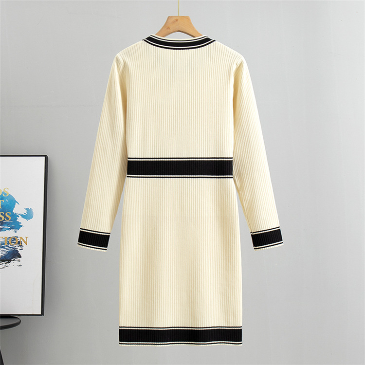 Long sleeve bottoming long slim dress for women