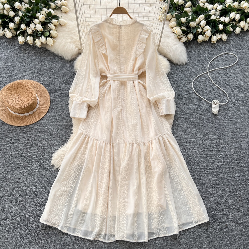 Court style dress autumn long dress for women