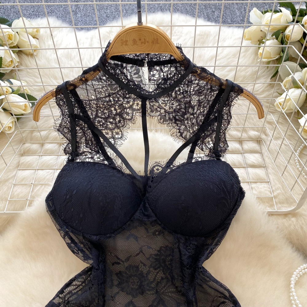 Lace thin tops inside the ride jumpsuit for women