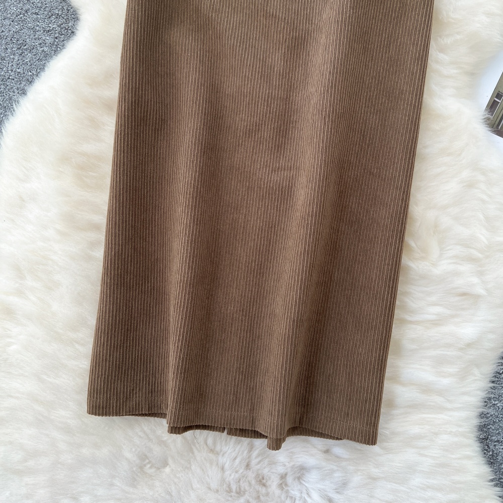 High waist corduroy short skirt package hip skirt for women