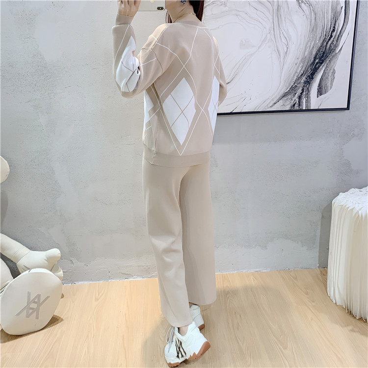 Spring European style wide leg pants 2pcs set for women