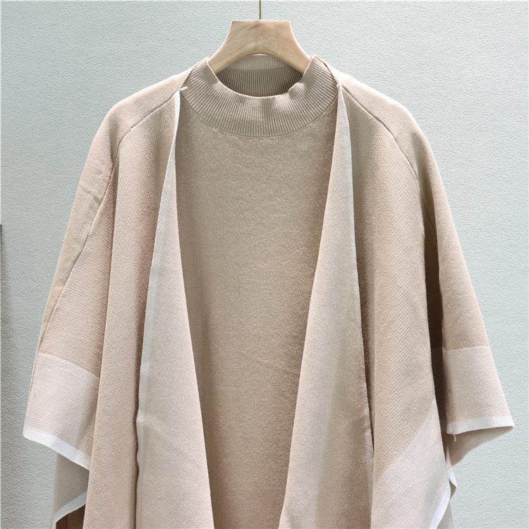 All-match autumn and winter cardigan loose cloak 2pcs set