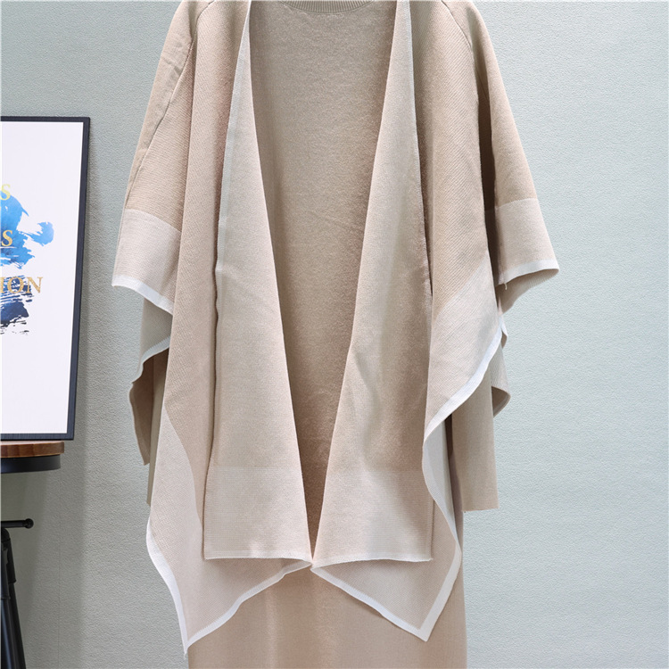 All-match autumn and winter cardigan loose cloak 2pcs set