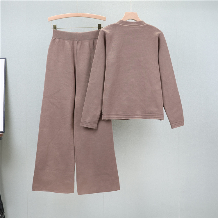 Long sleeve tops autumn long pants 2pcs set for women