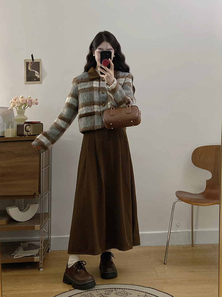 Slim jacket fashion long skirt 2pcs set for women