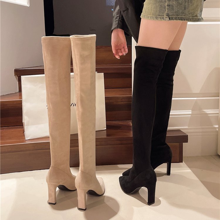 Fashion lady boots high-heeled pointed thigh boots