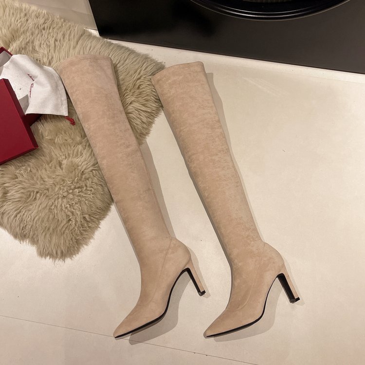 Fashion lady boots high-heeled pointed thigh boots