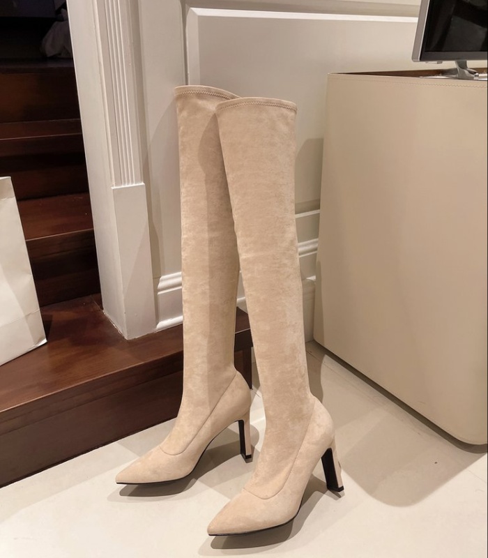 Fashion lady boots high-heeled pointed thigh boots