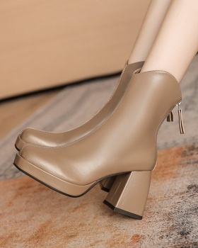 Fashion high-heeled boots square head platform for women