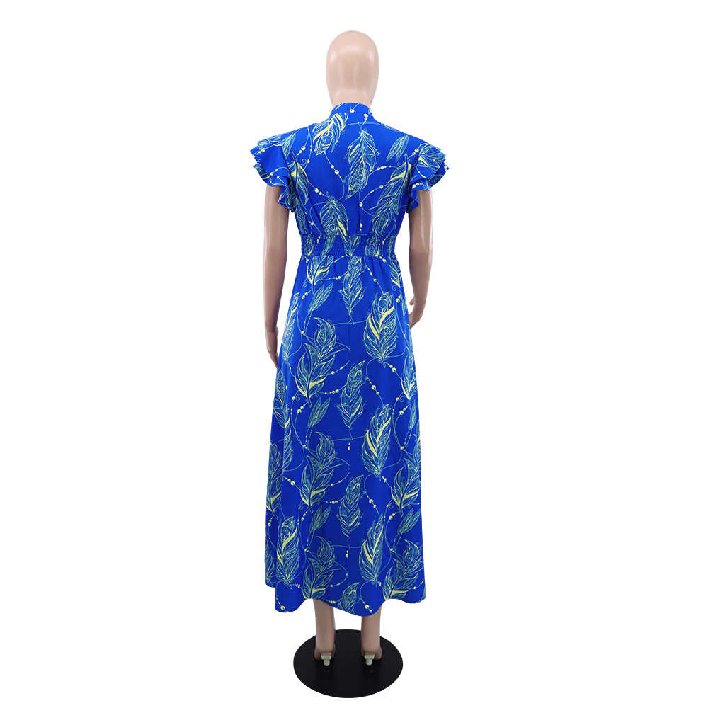 Short sleeve Chinese style long dress