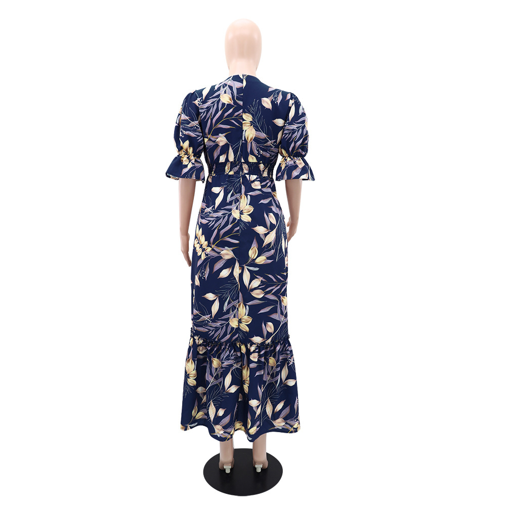 Splice lotus leaf edges skirt hem temperament dress