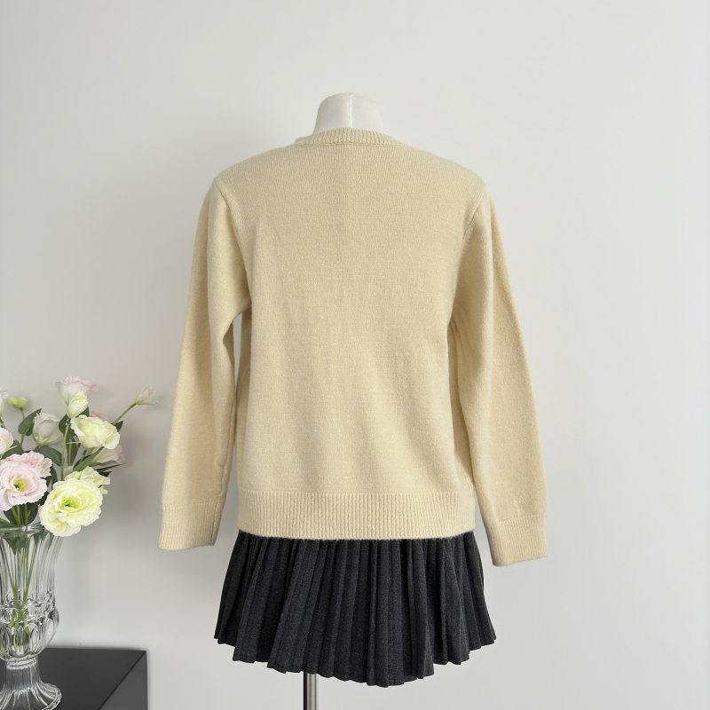 Autumn Western style wool shirts lace tender sweater