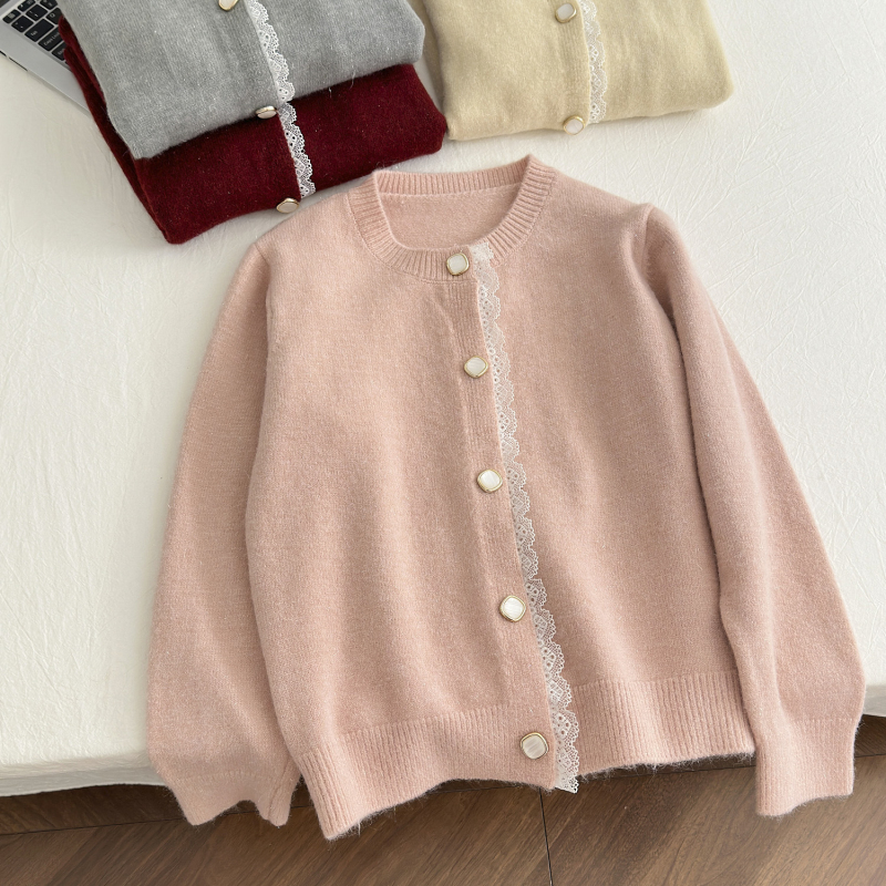 Autumn Western style wool shirts lace tender sweater