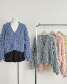 Tassels loose cardigan Korean style coat for women