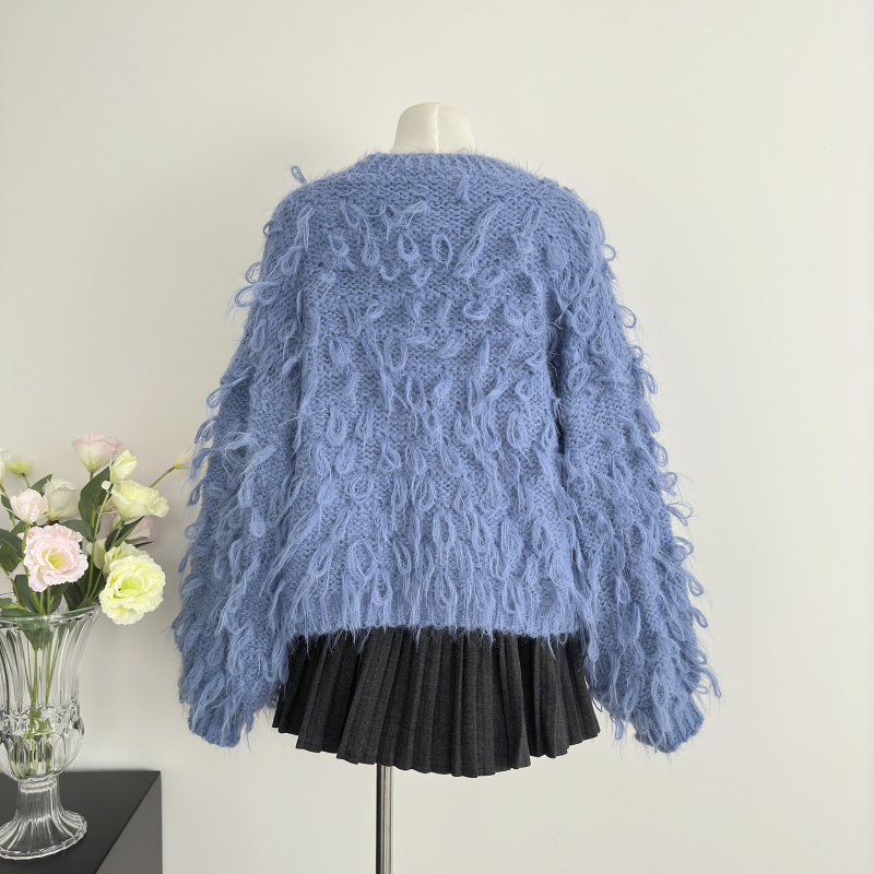 Tassels loose cardigan Korean style coat for women