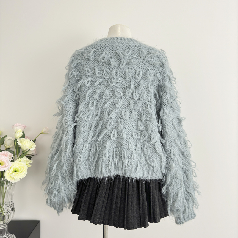 Tassels loose cardigan Korean style coat for women