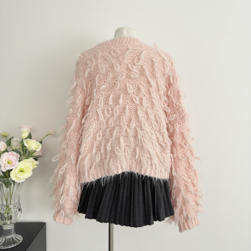 Tassels loose cardigan Korean style coat for women