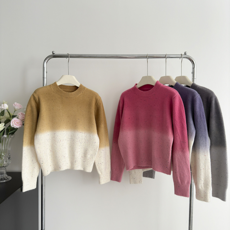 Temperament mixed colors sweater show young tops for women