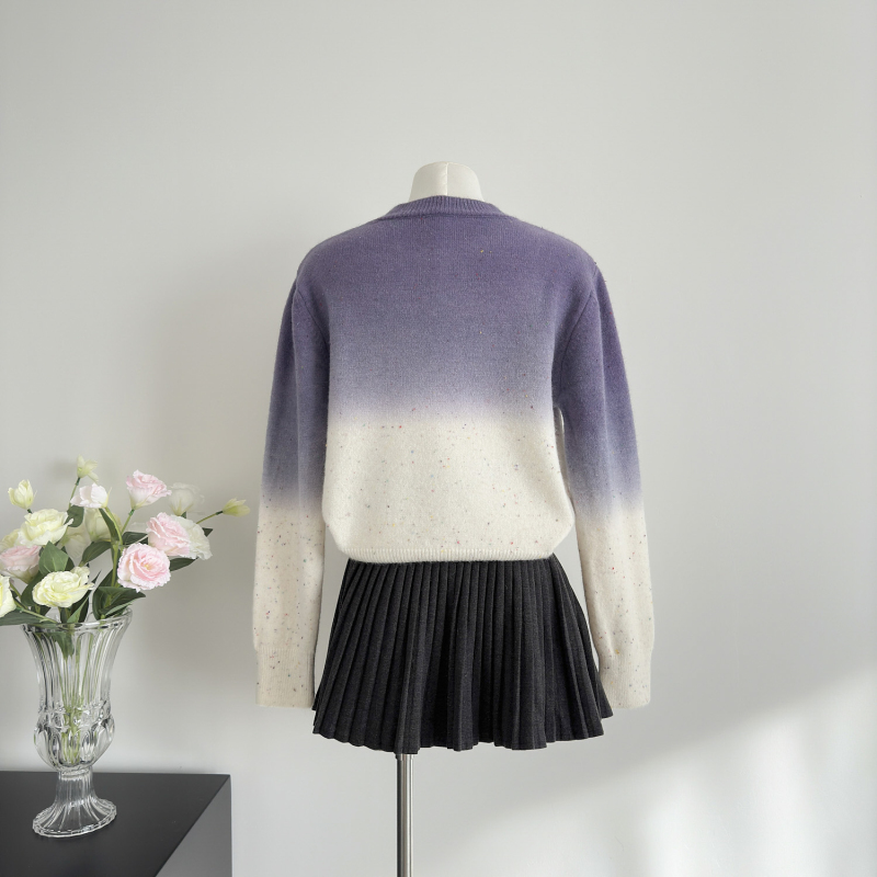 Temperament mixed colors sweater show young tops for women