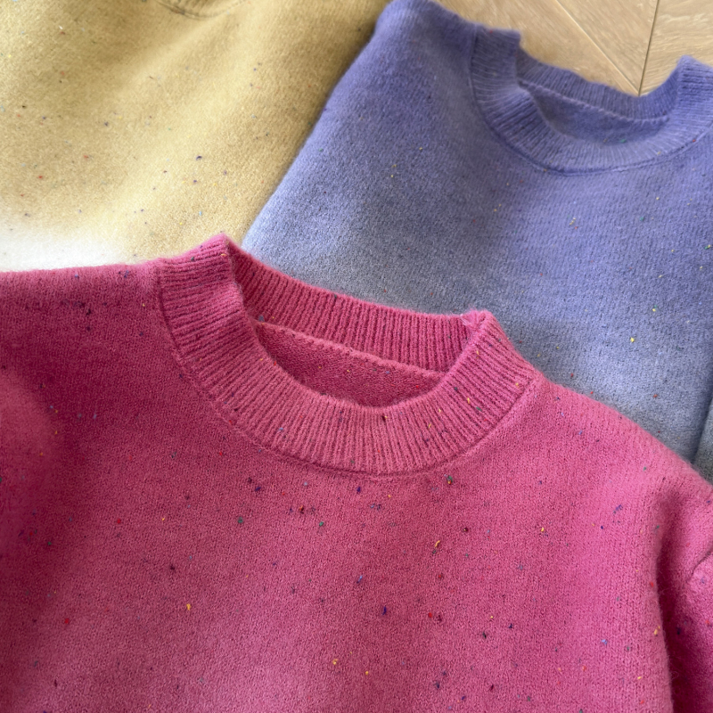 Temperament mixed colors sweater show young tops for women