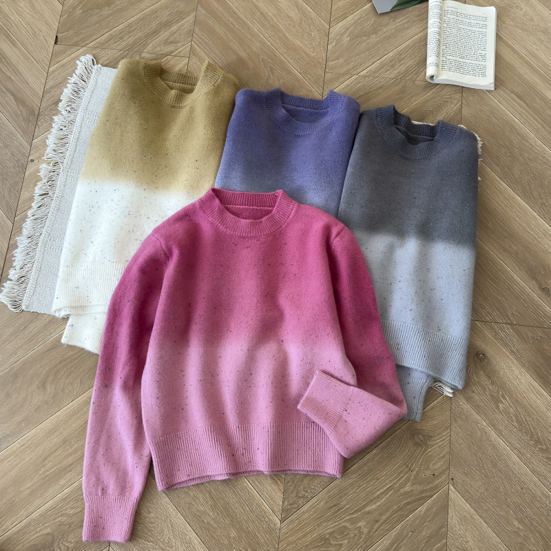 Temperament mixed colors sweater show young tops for women