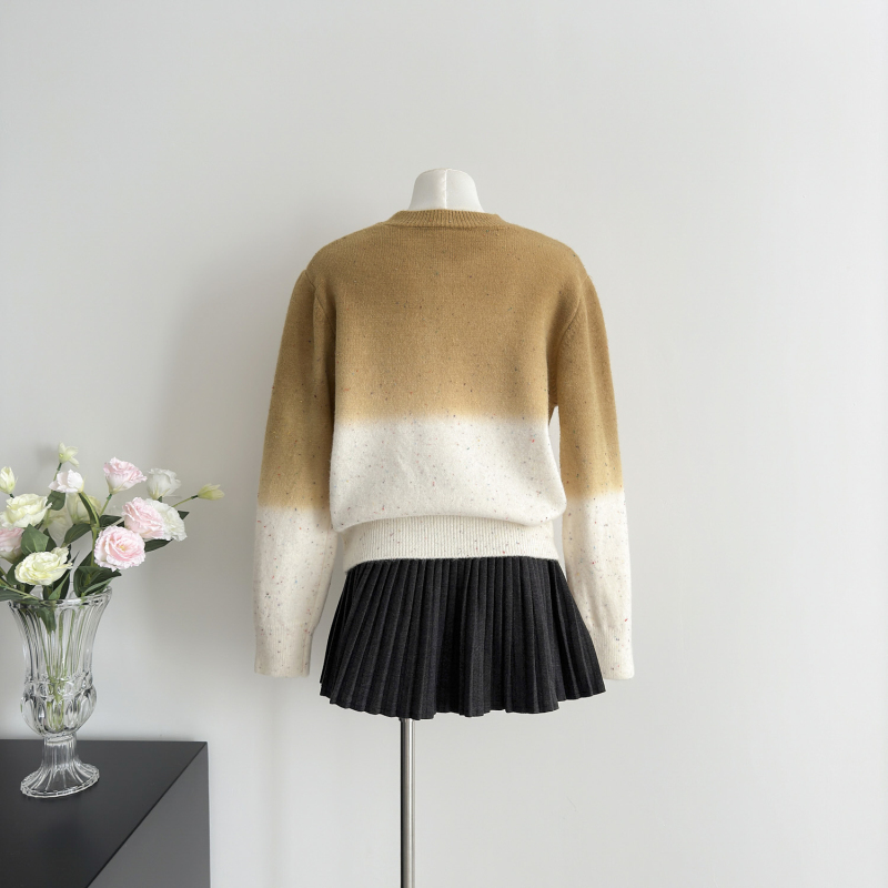 Temperament mixed colors sweater show young tops for women