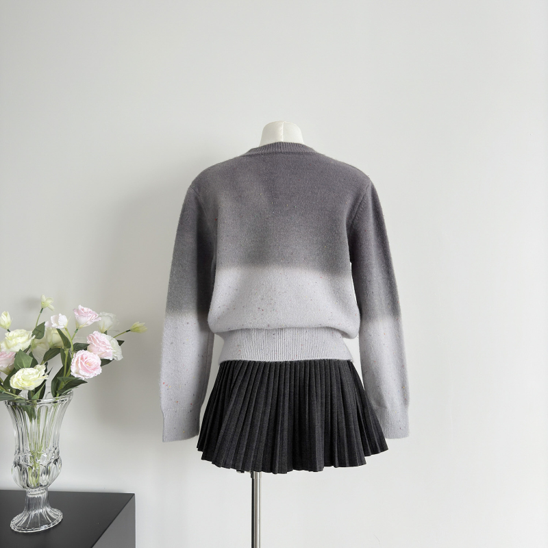 Temperament mixed colors sweater show young tops for women