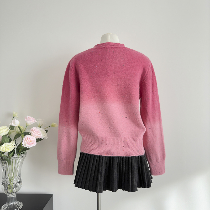 Temperament mixed colors sweater show young tops for women