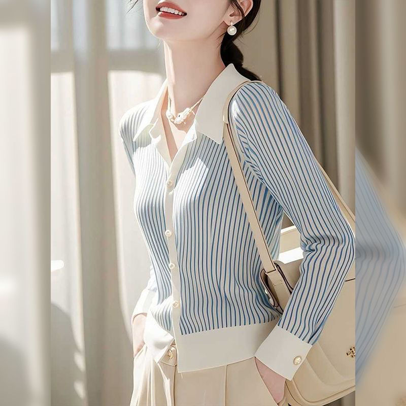 Long sleeve slim shirt autumn and winter tops for women