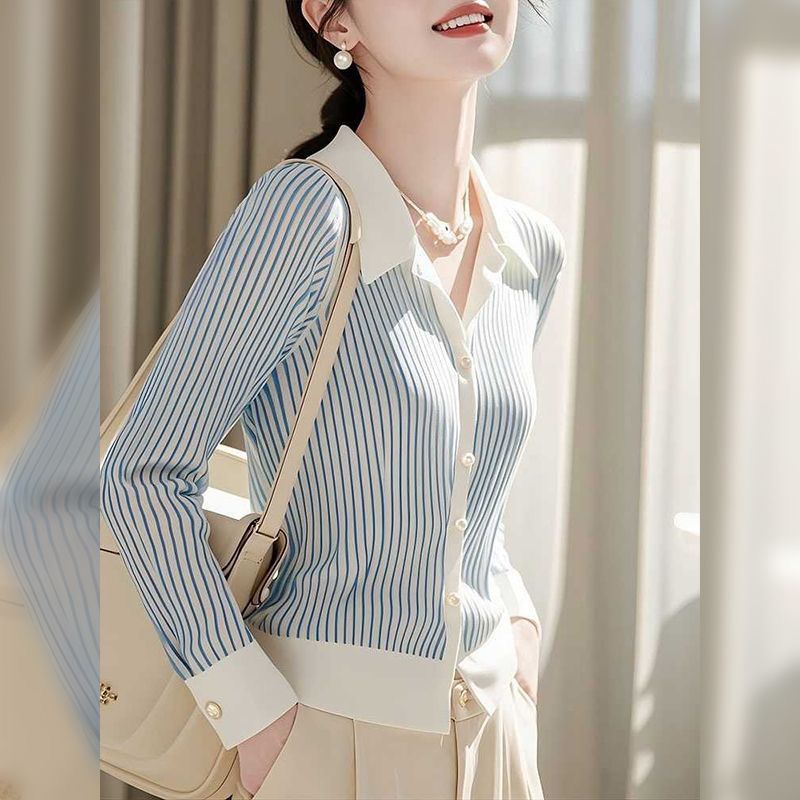 Long sleeve slim shirt autumn and winter tops for women