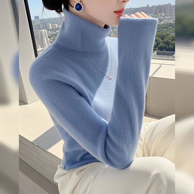 High collar tops sweater for women