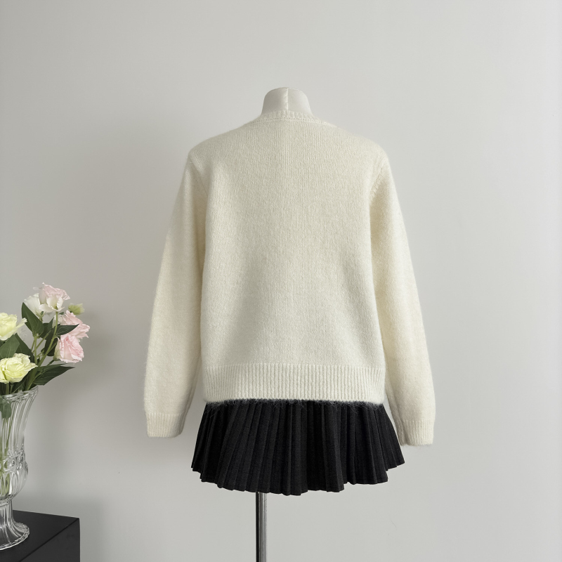 Beading chanelstyle tops autumn and winter cardigan