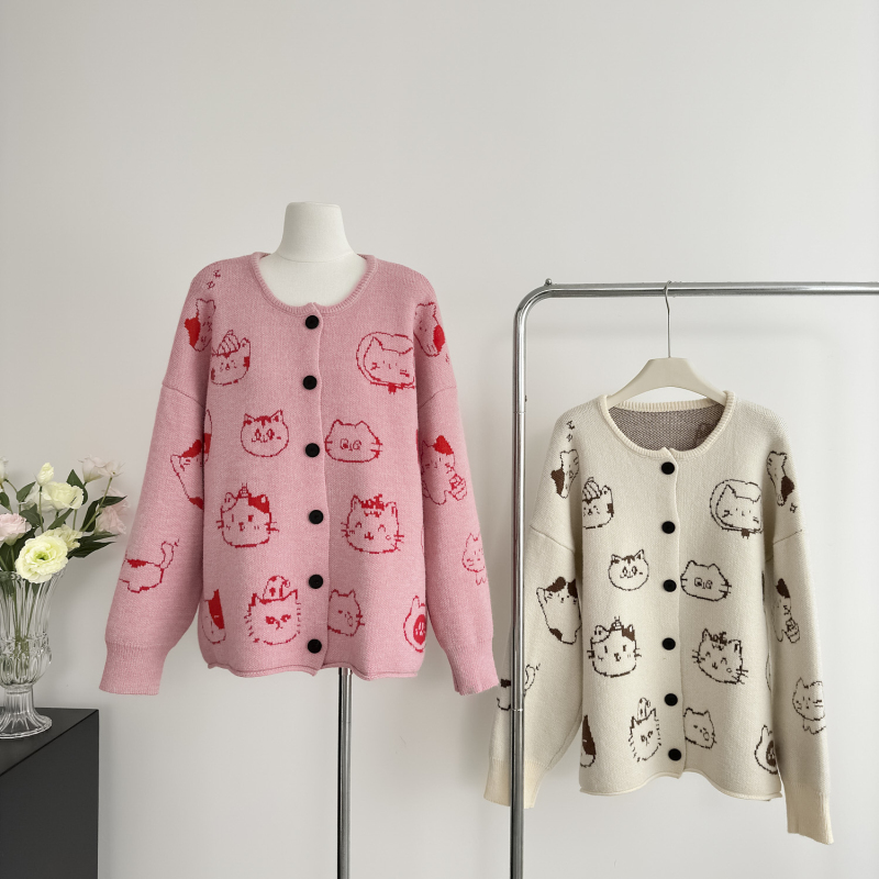 Autumn loose sweater fat large yard cardigan for women