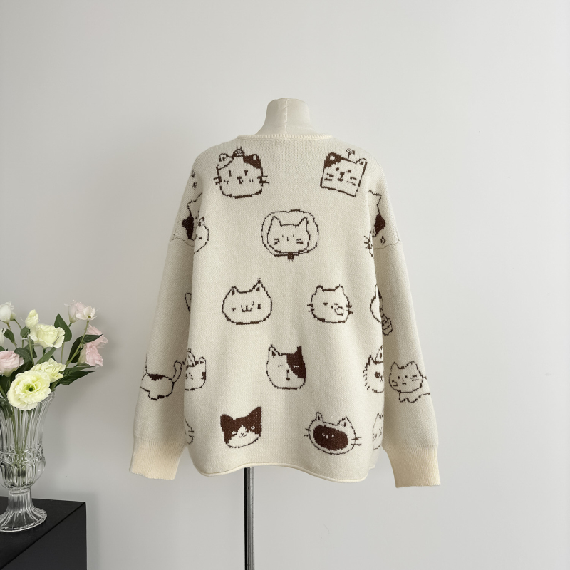 Autumn loose sweater fat large yard cardigan for women