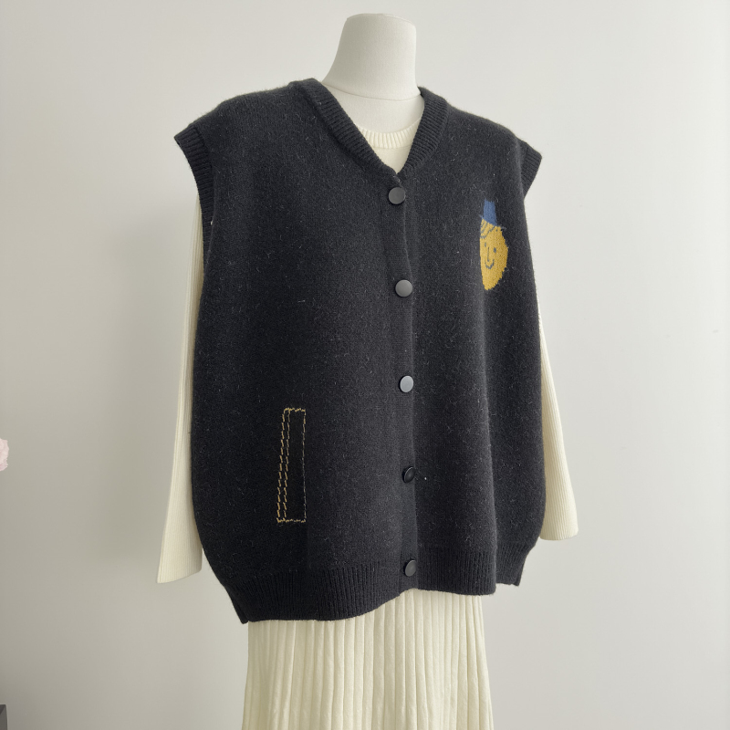 Unique knitted waistcoat autumn niche vest for women