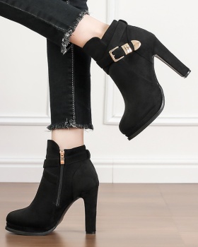 Autumn and winter high-heeled shoes short boots for women