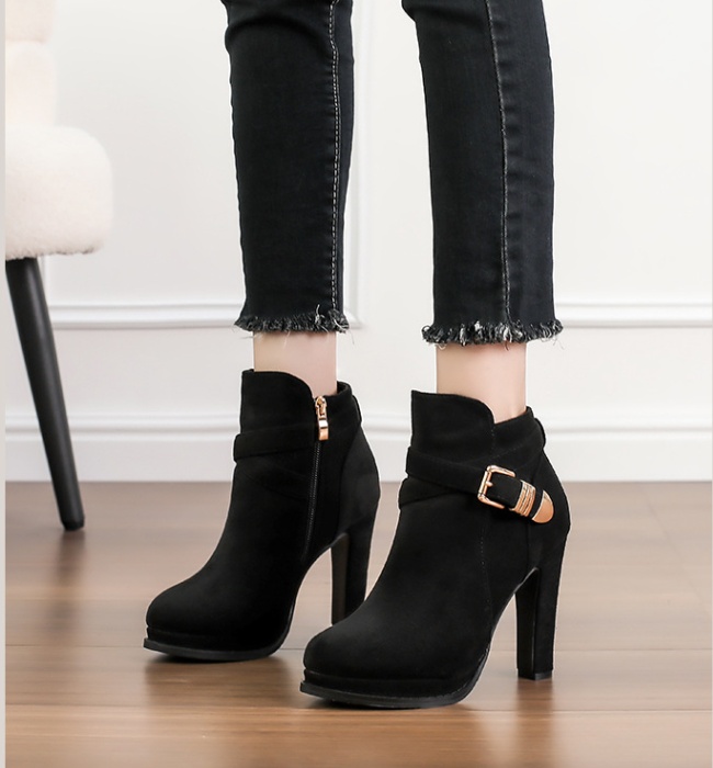 Autumn and winter high-heeled shoes short boots for women