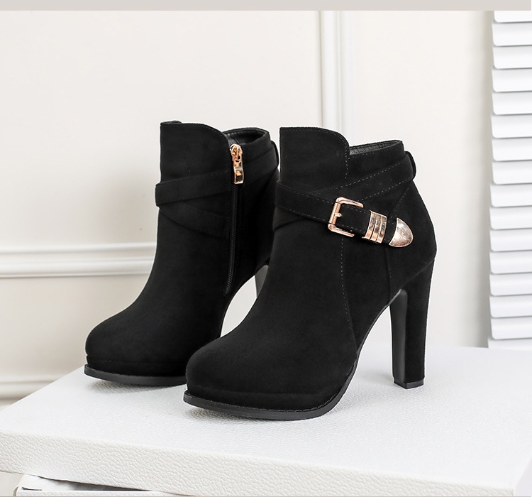 Autumn and winter high-heeled shoes short boots for women