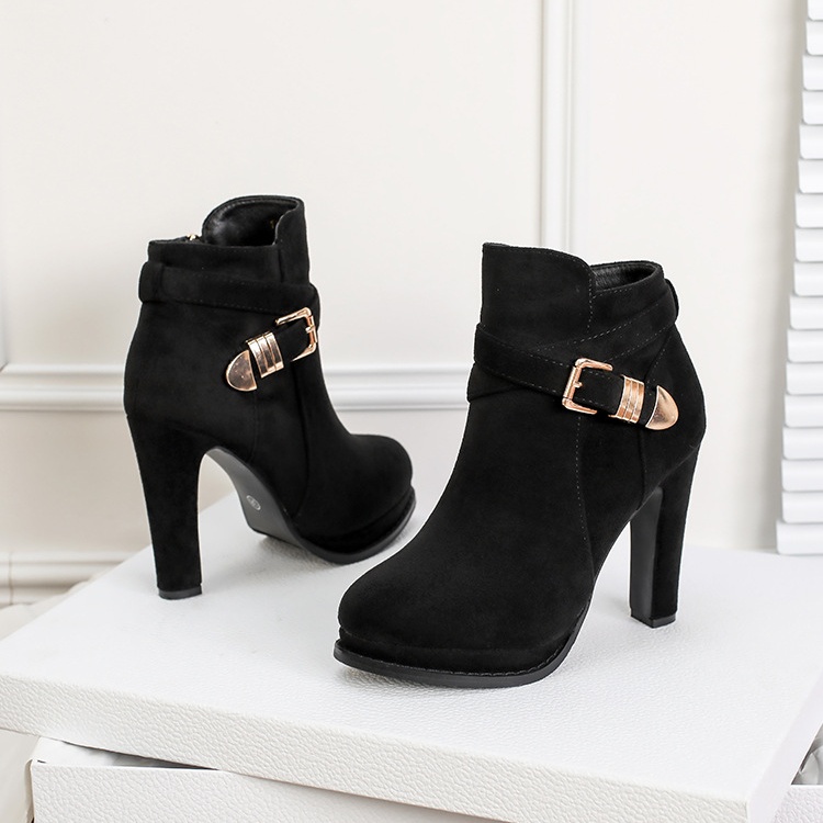 Autumn and winter high-heeled shoes short boots for women