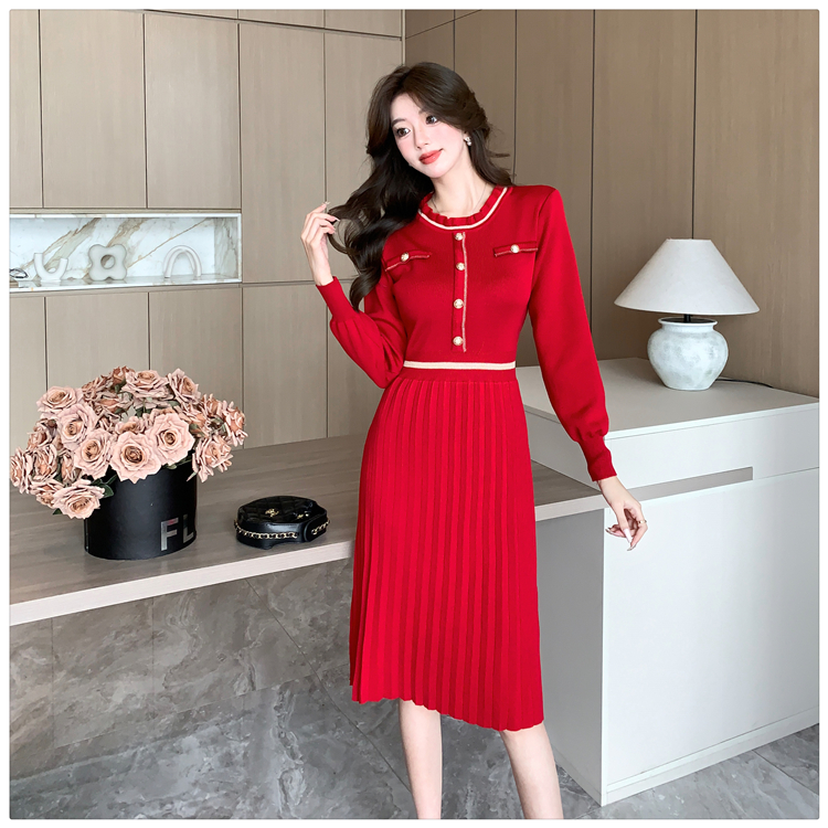 Temperament winter show young chanelstyle slim tender dress