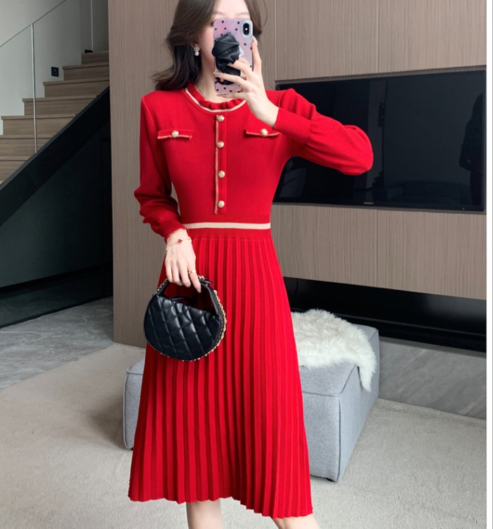 Temperament winter show young chanelstyle slim tender dress