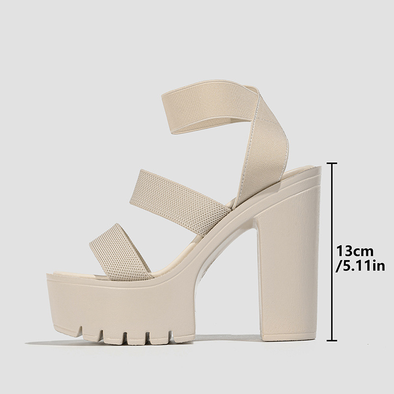 Thick high-heeled platform bar sandals for women