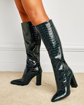 Thick catwalk lazy shoes European style thigh boots