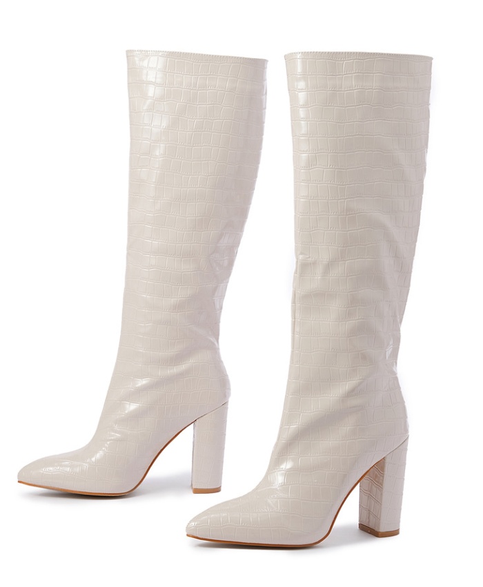 Thick catwalk lazy shoes European style thigh boots