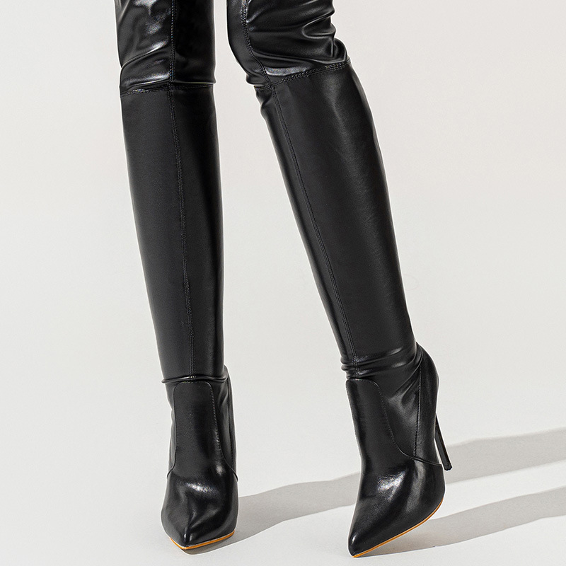 Large yard high-heeled shoes pointed thigh boots