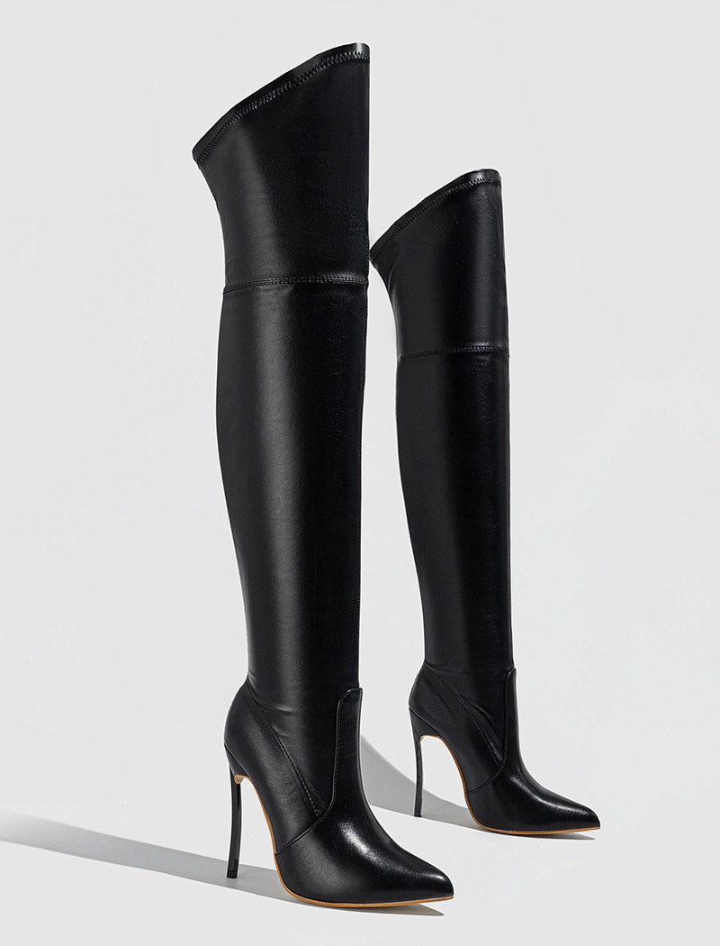 Large yard high-heeled shoes pointed thigh boots