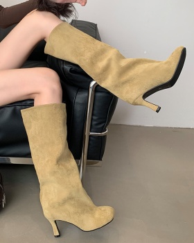 Autumn and winter thigh boots pointed boots for women