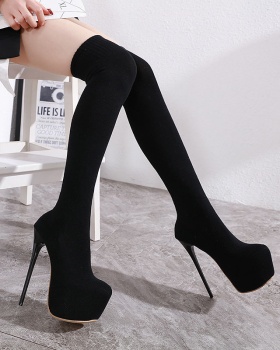 Very high autumn and winter thigh boots elasticity boots